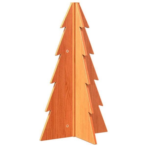 Árbol Navidad de adorno madera maciza pino marrón cera 695 cm Marrón cera 69.5 cm