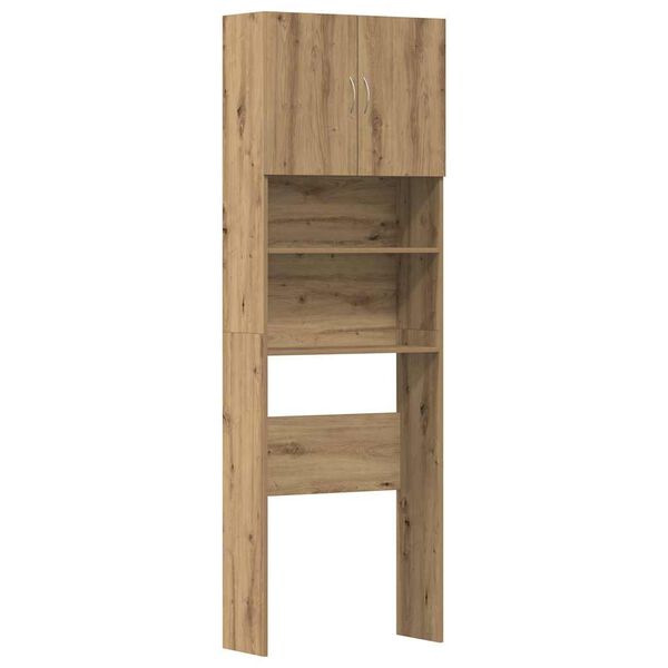 Armario lavadora madera ingeniería roble artesanal 64x24x190 cm Roble artisan