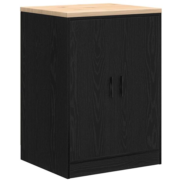 Armario de almacenamiento para garaje negro 60x51x85 cm Negro 60 x 51 x 85 cm 2 puertas