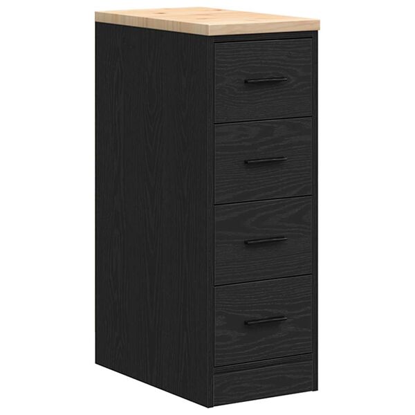 Armario de almacenamiento para garaje negro 30x51x85 cm Negro 30 x 51 x 85 cm 4 Cajones