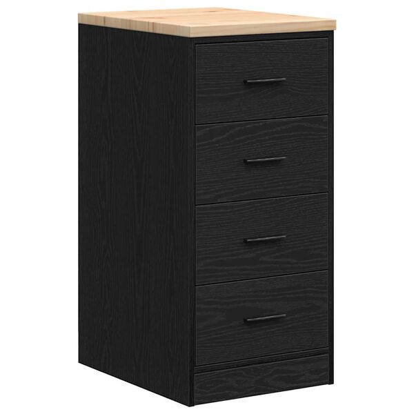 Armario de almacenamiento para garaje negro 40x51x85 cm Negro 40 x 51 x 85 cm 4 Cajones