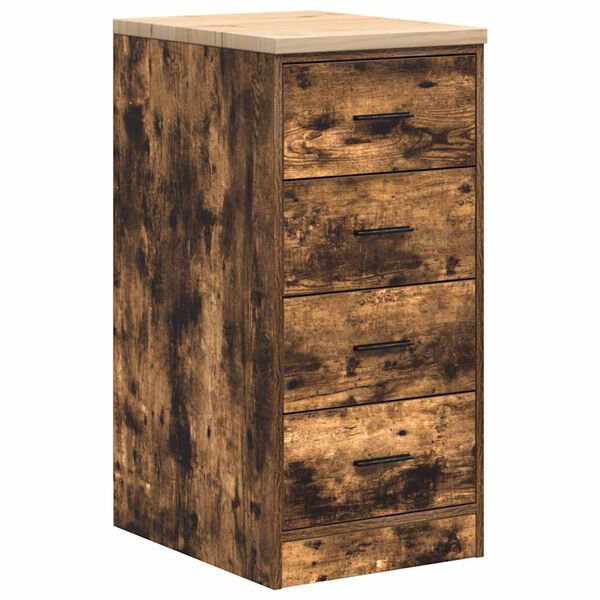 Armario de almacenamiento para garaje roble ahumado 40x51x85 cm Roble ahumado 40 x 51 x 85 cm 4 Cajones