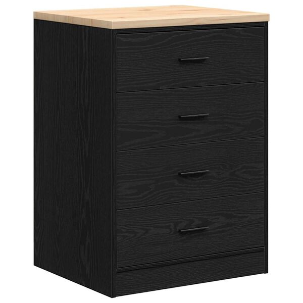 Armario de almacenamiento para garaje negro 60x51x85 cm Negro 60 x 51 x 85 cm 4 Cajones