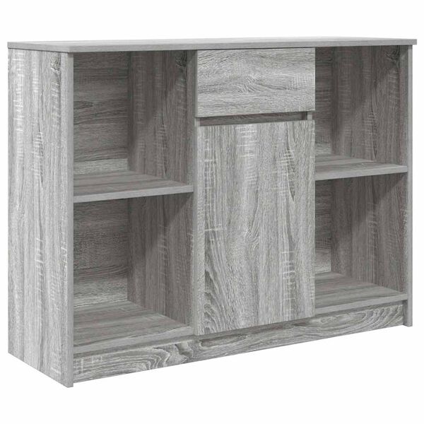 Aparador con cajón Sonoma gris 101x35x76 cm madera ingeniería Gris sonoma