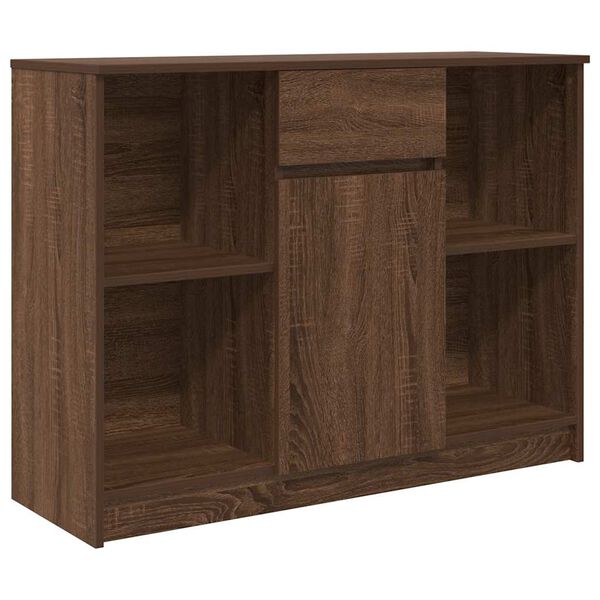 Aparador con cajón roble marrón 101x35x76 cm madera ingeniería Marrón roble