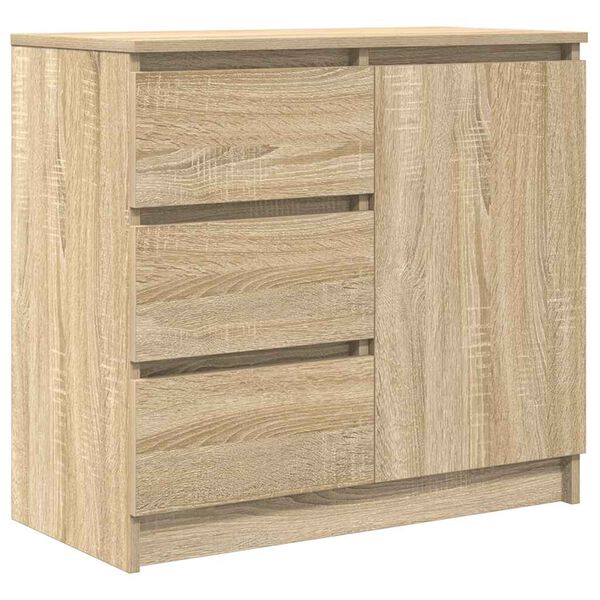 Aparador con cajón roble Sonoma 71x35x65 cm madera ingeniería Roble Sonoma