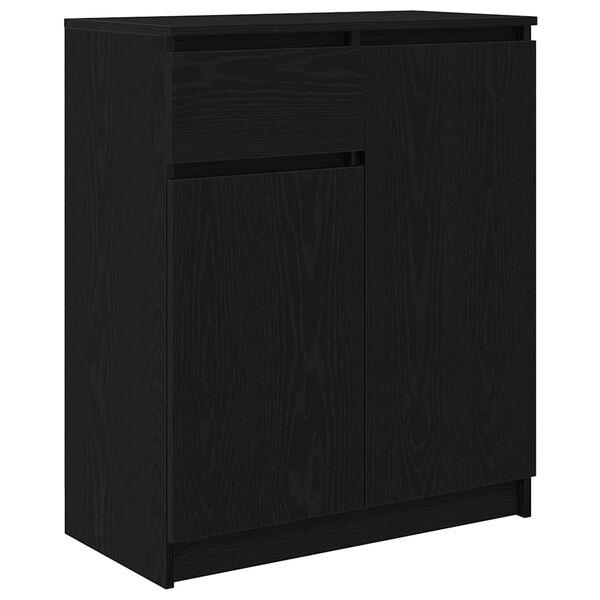 Aparador con cajón roble negro 71x35x84 cm madera de ingeniería Roble negro