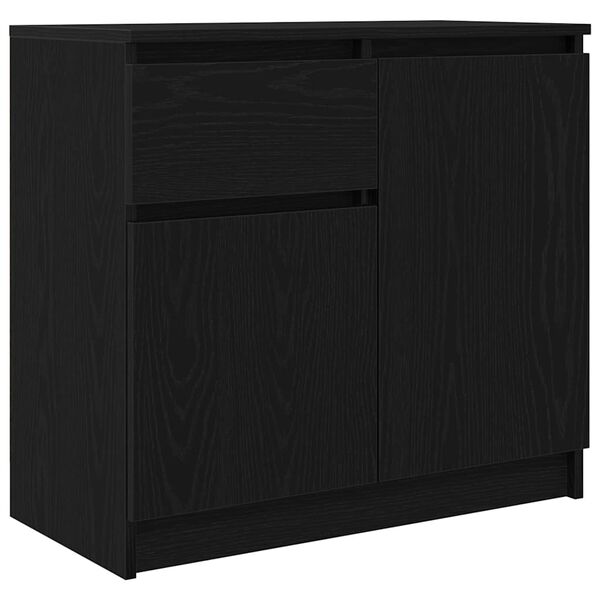 Aparador con cajón roble negro 71x35x65 cm madera de ingeniería Roble negro 861599