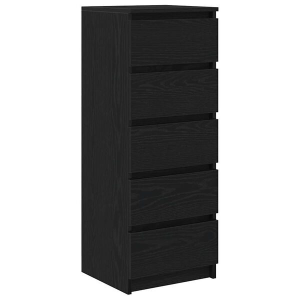 Aparador con cajones roble negro 375x35x99cm madera ingeniería Roble negro